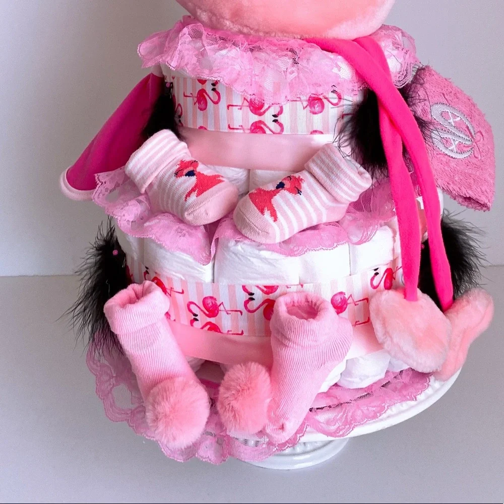 Flamingo Diaper Cake